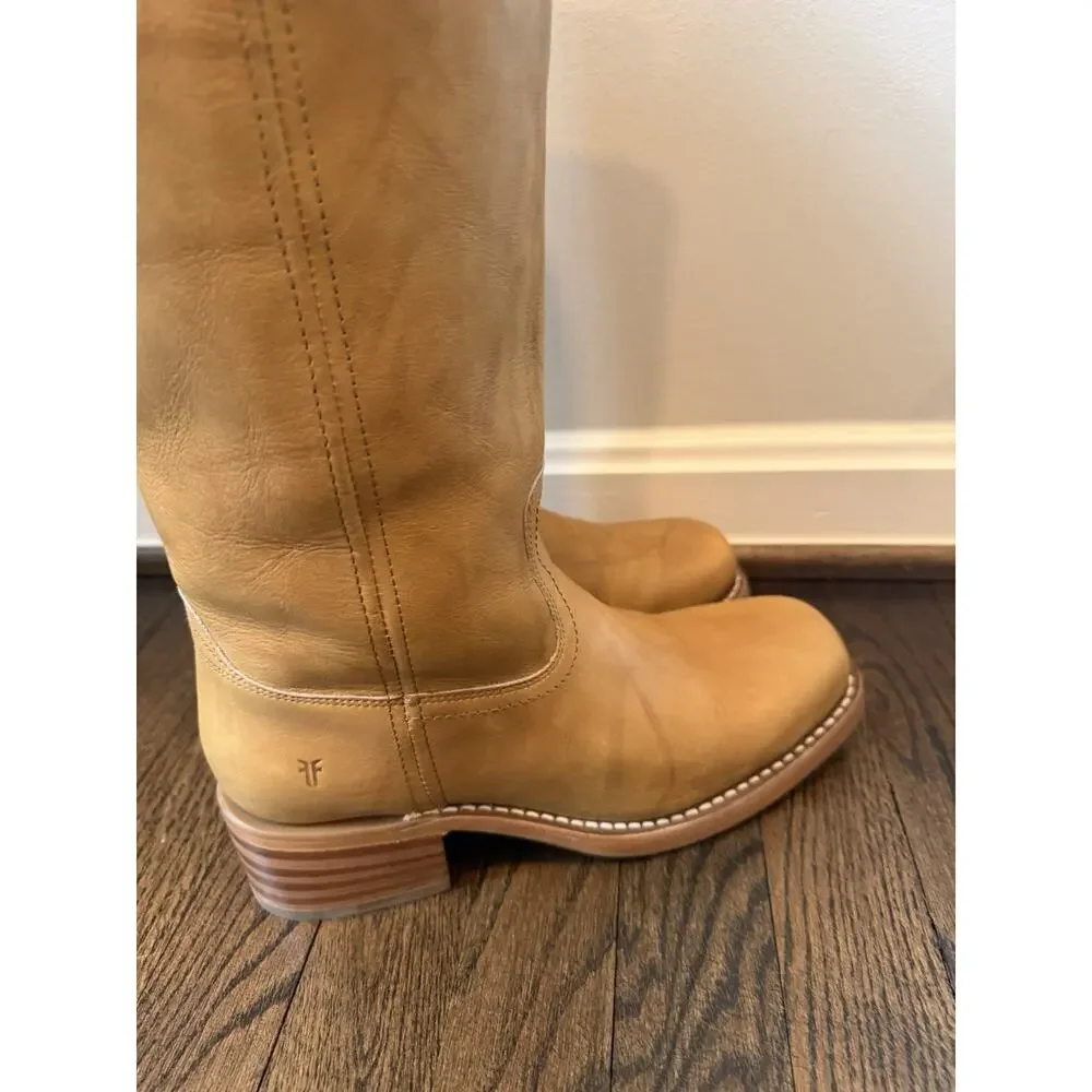 Frye Campus Banana Leather Tall Boots Women's Sz 9.5 $495 - Picture 12 of 16